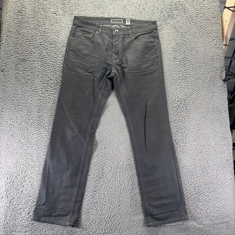 INC International Concepts Stockholm Jeans Mens 36x34 Gray Cotton Denim Skinny